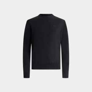 Crewneck Sweater in Black Wool