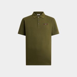 Polo Shirt in Military Green Cotton
