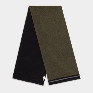 Scarf in Military Green Wool