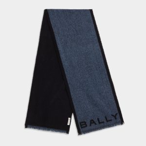 Scarf in Navy Blue Wool