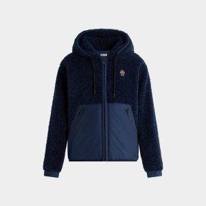 Fleece Jacket in Navy Blue Polyester