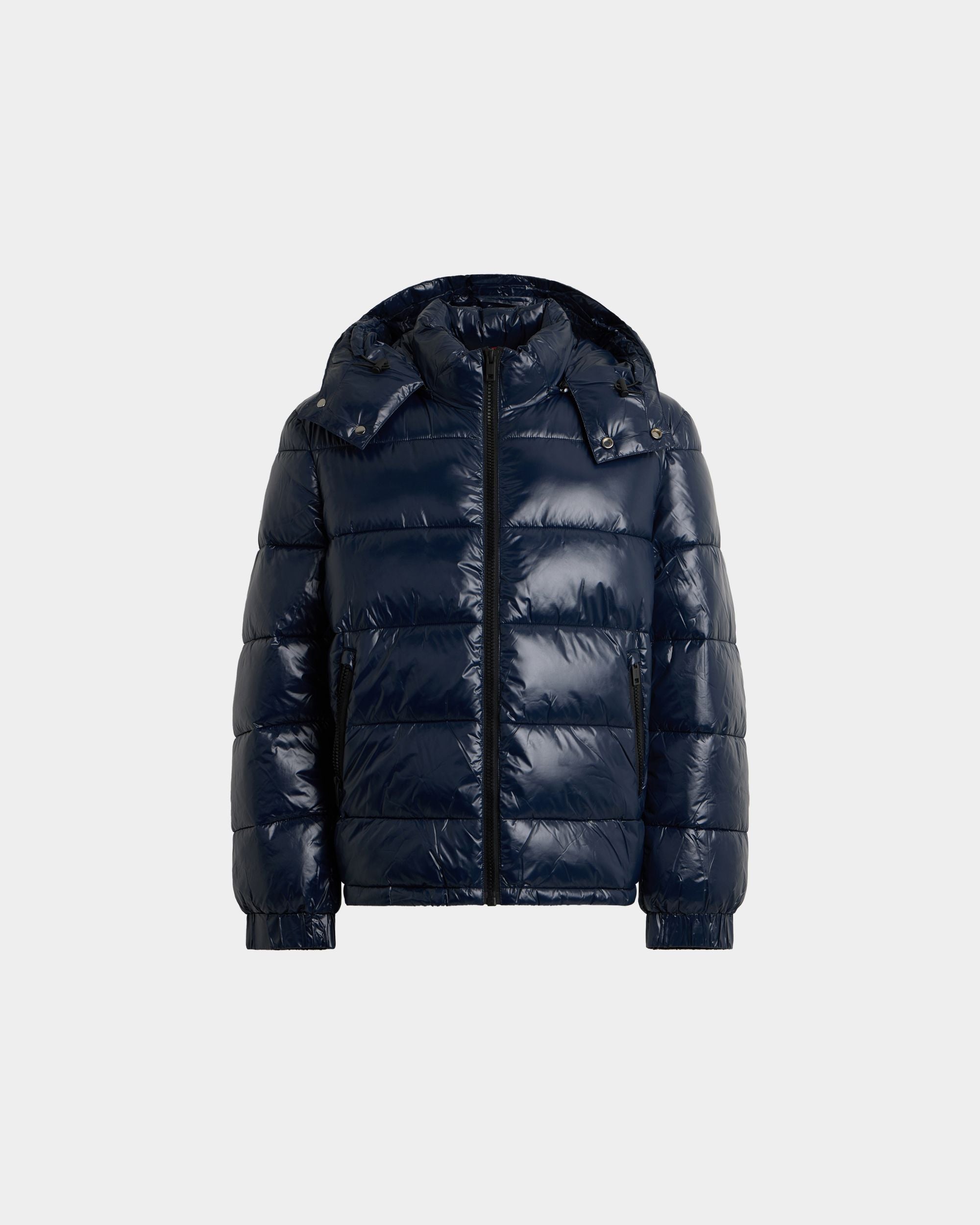 Puffer Jacket in Navy Blue Nylon