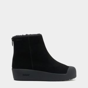 Bally Curling Bootie in Black Suede