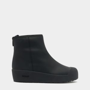 Bally Curling Bootie in Black Leather