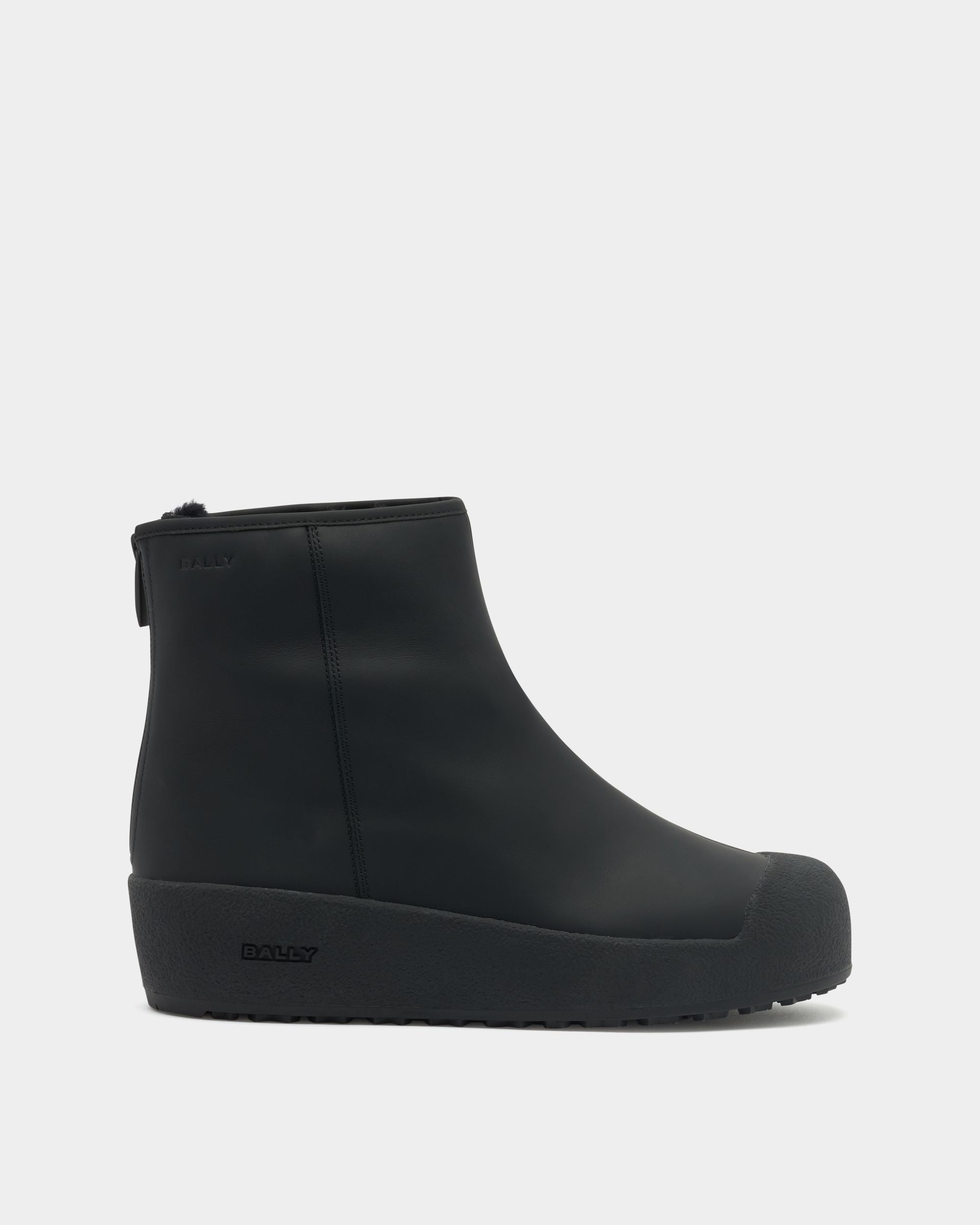 Bally Curling Bootie in Black Leather