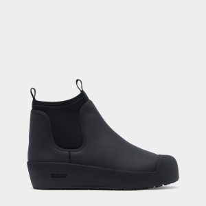 Bally Curling Bootie in Black Leather