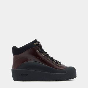 Bally Curling Bootie in Brown Leather