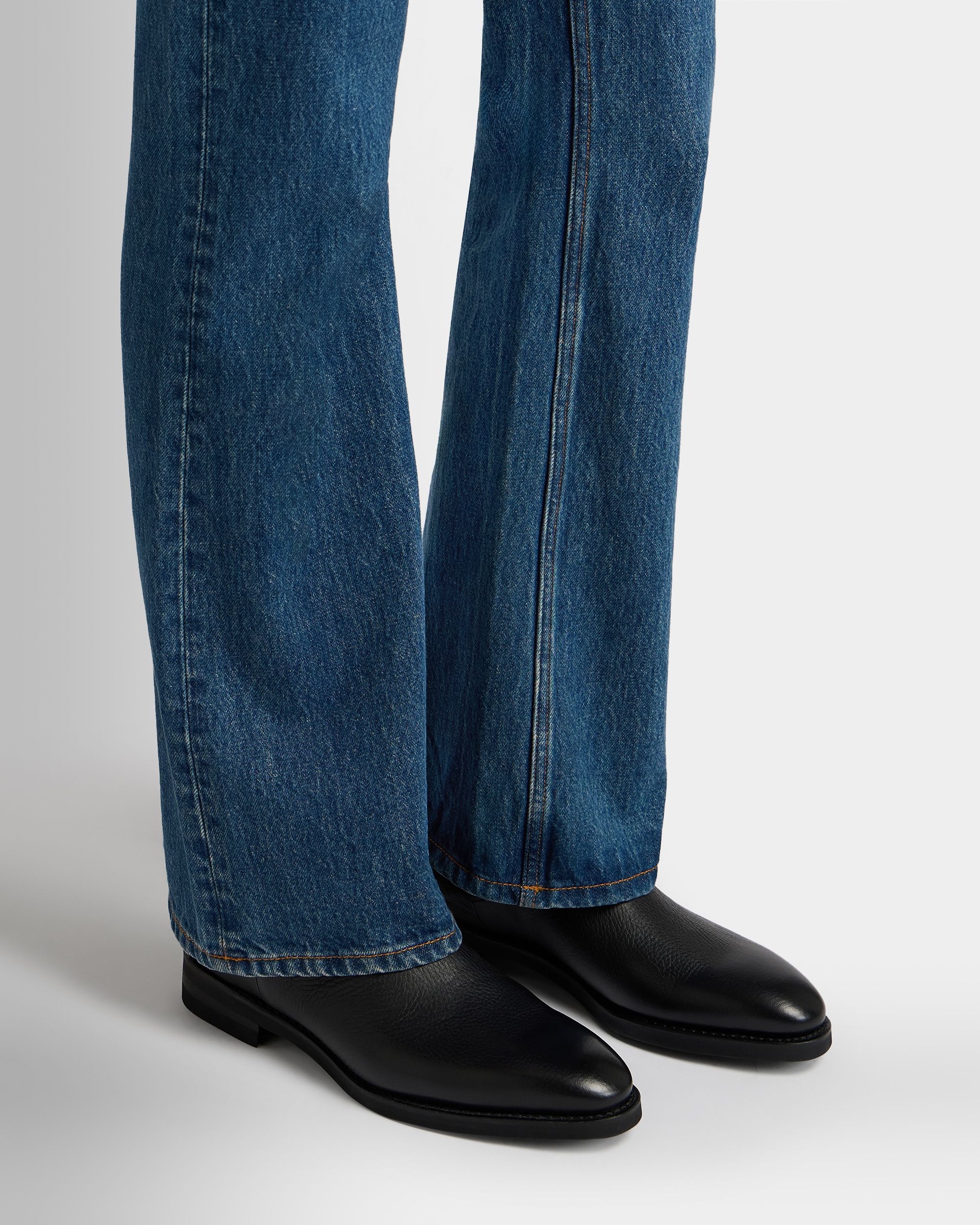 Scribe Un Bootie in Black Grained Leather - Image 2