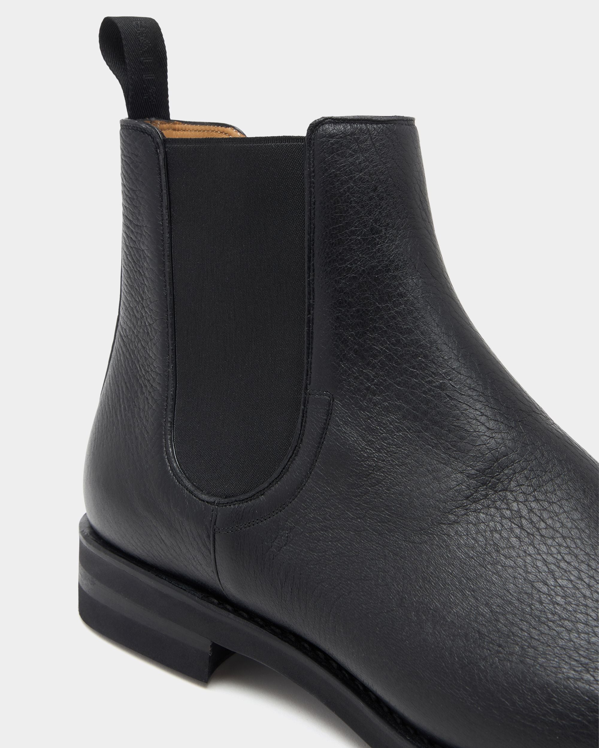 Scribe Un Bootie in Black Grained Leather - Image 6