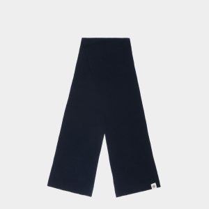 Scarf With Bally Crest Logo In Navy Blue Wool