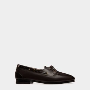 Plume Moccasin in Dark Brown Leather