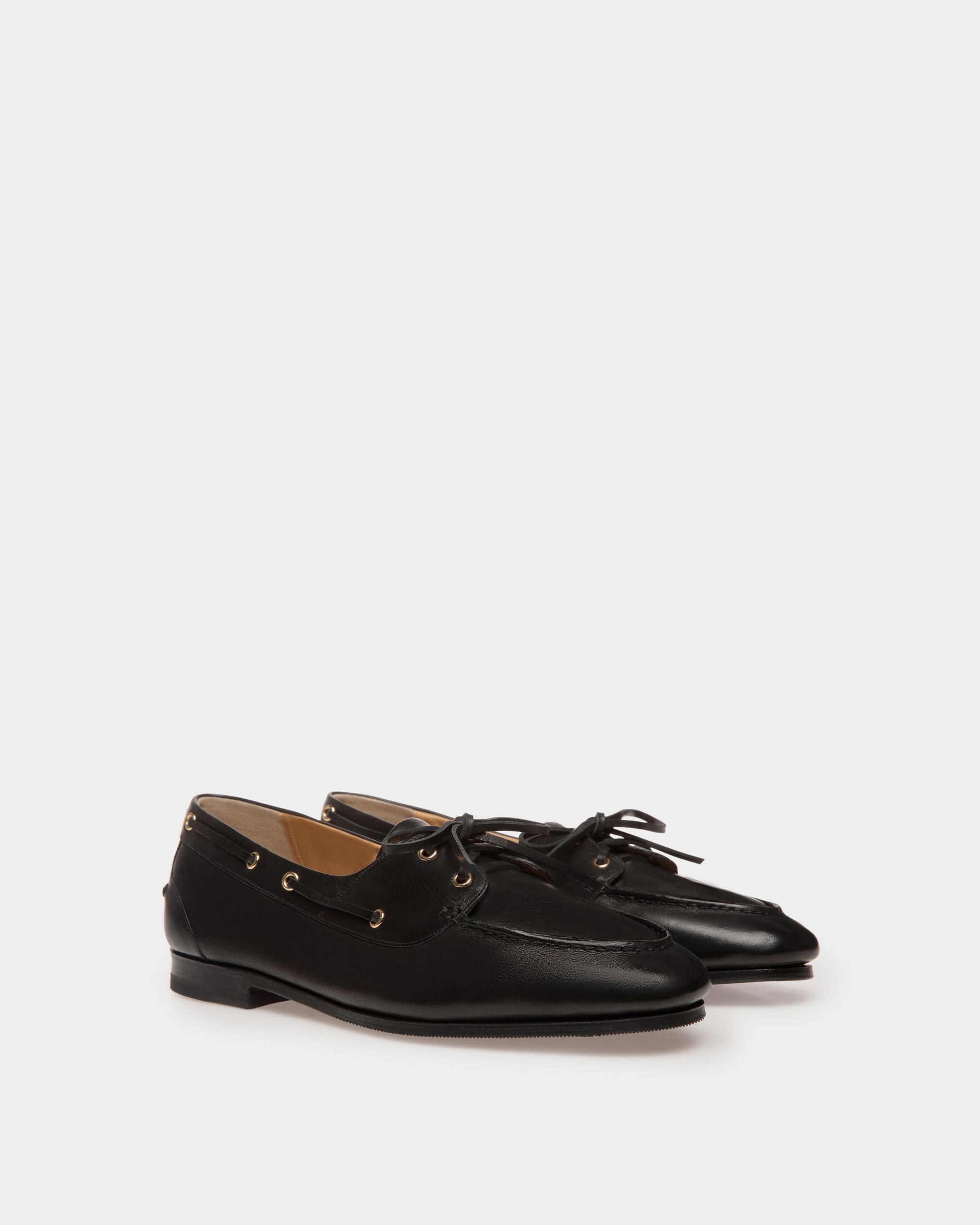 Plume Moccasin in Black Leather - Image 3