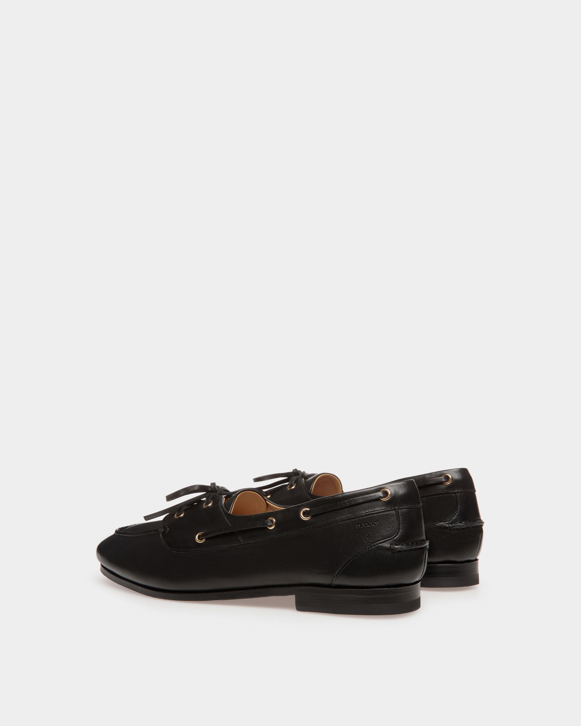 Plume Moccasin in Black Leather - Image 4