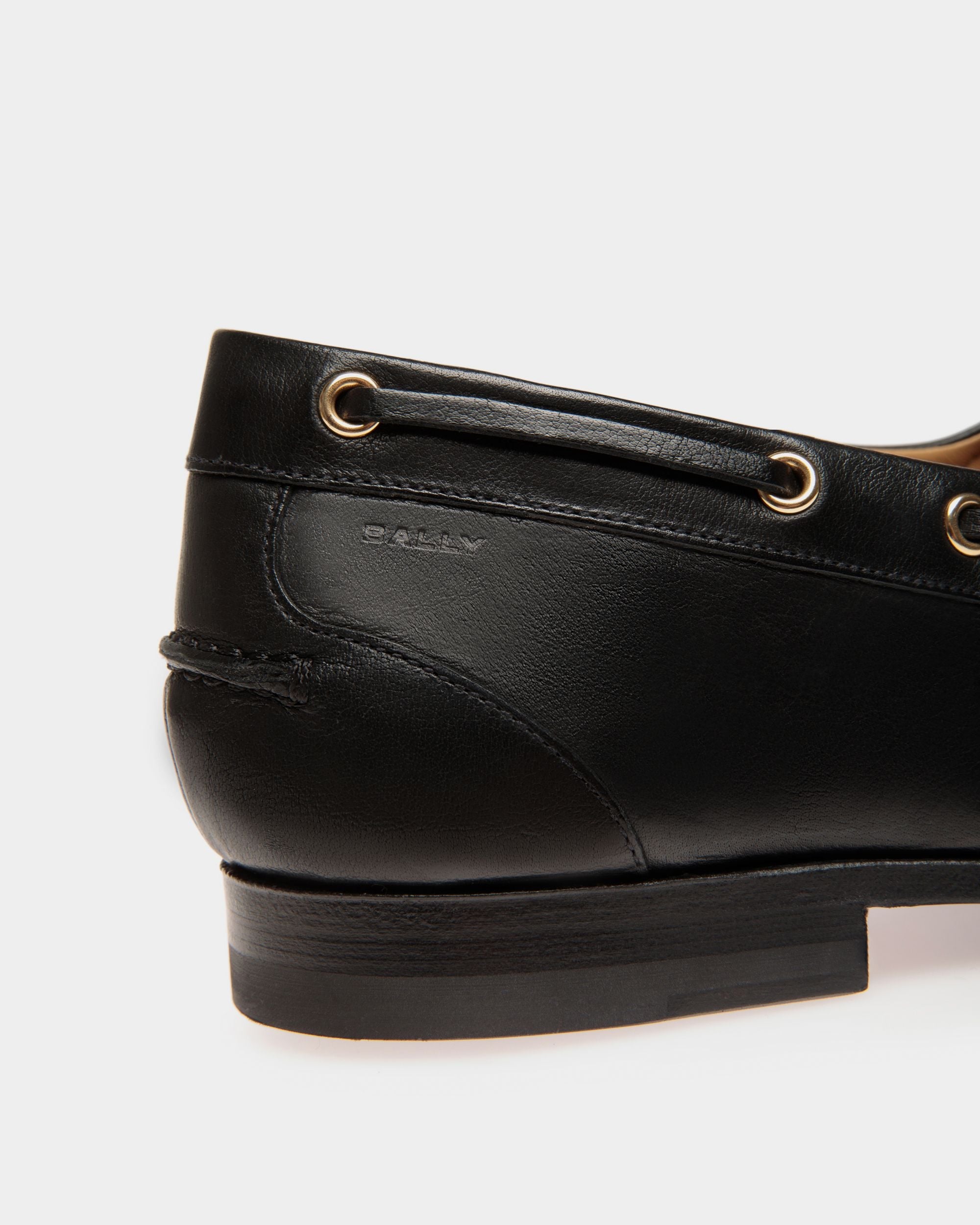 Plume Moccasin in Black Leather - Image 5