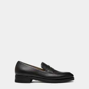 Scribe Un Loafer in Black Deer Leather