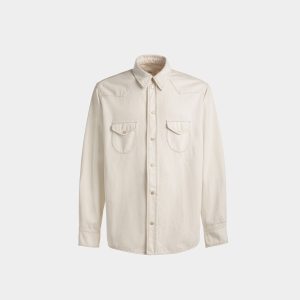 Bleached Shirt In Bone Denim
