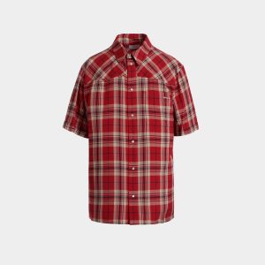 Plaid Shirt in Red Viscose