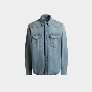 Denim Shirt in Blue Cotton