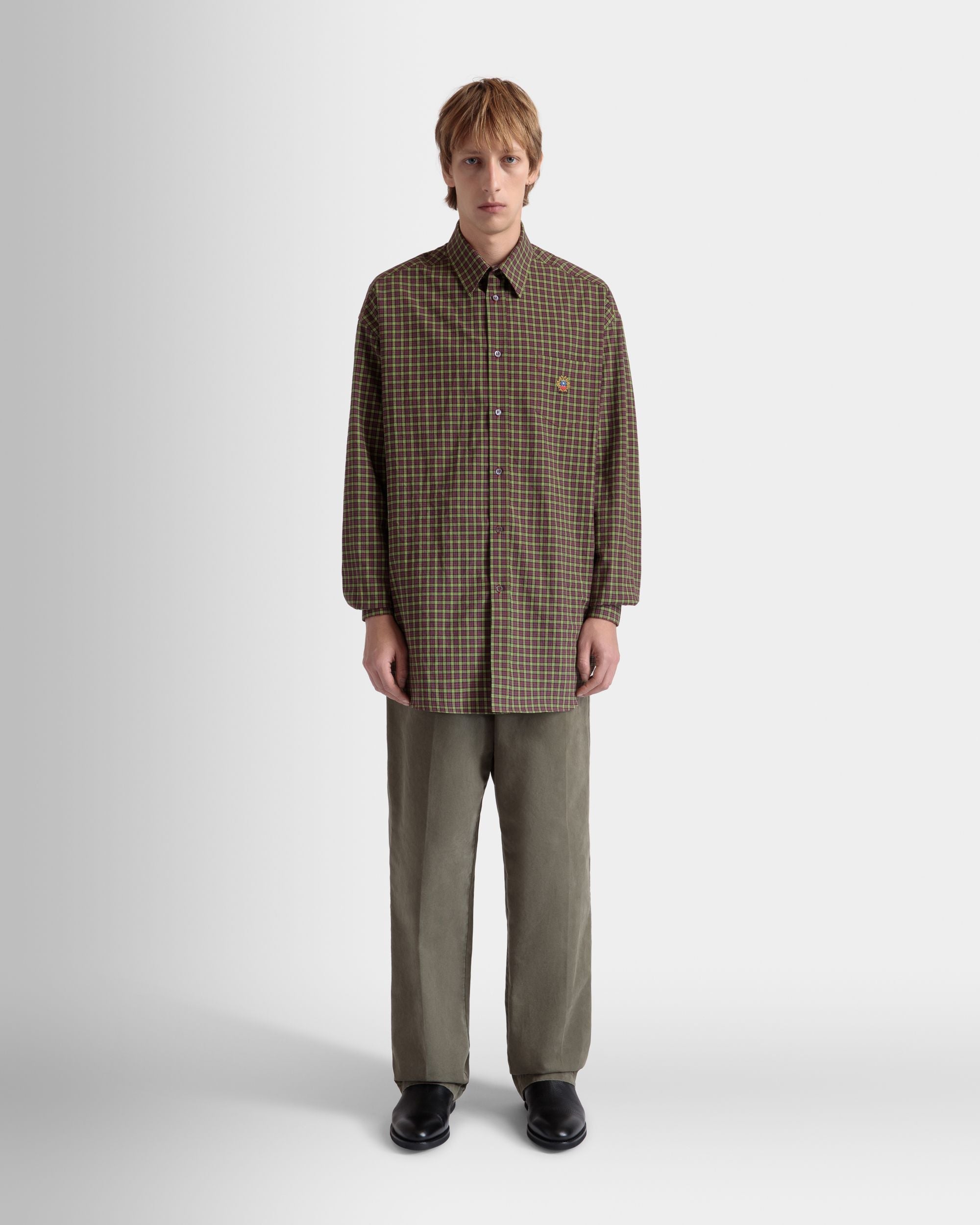 Long Sleeve Shirt With Check Pattern In Multicolor Cotton - Image 2