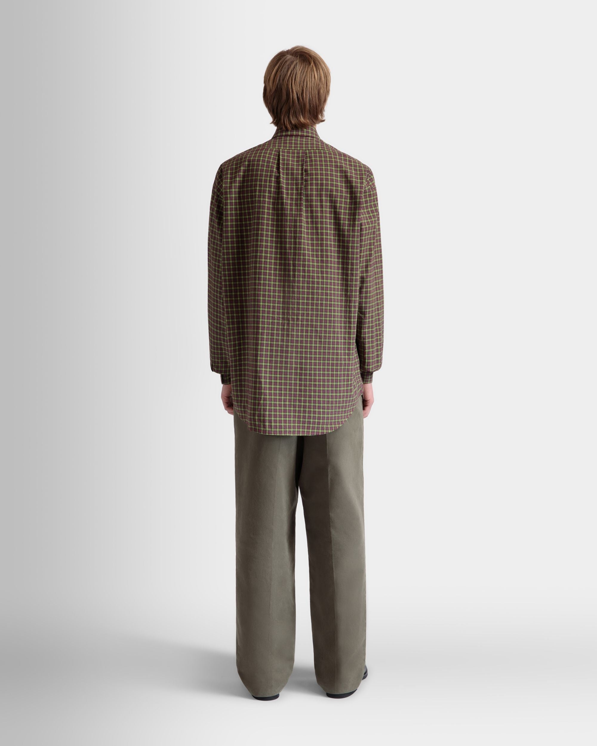 Long Sleeve Shirt With Check Pattern In Multicolor Cotton - Image 7