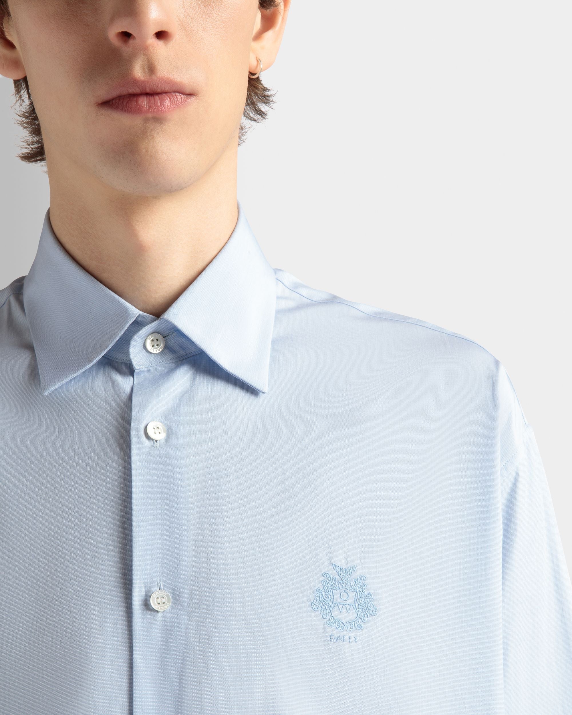 Shirt in Light Blue Cotton - Image 4