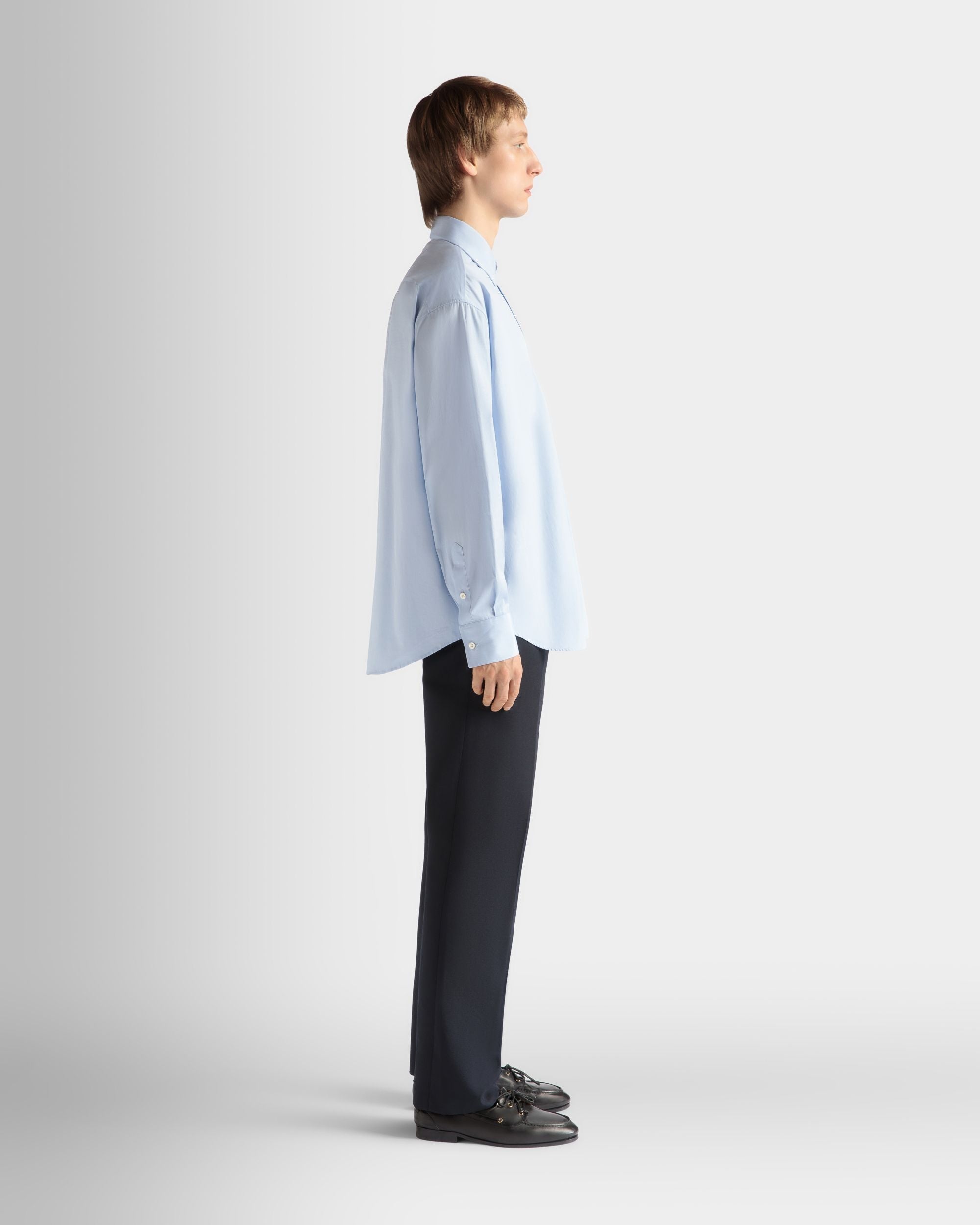 Shirt in Light Blue Cotton - Image 5