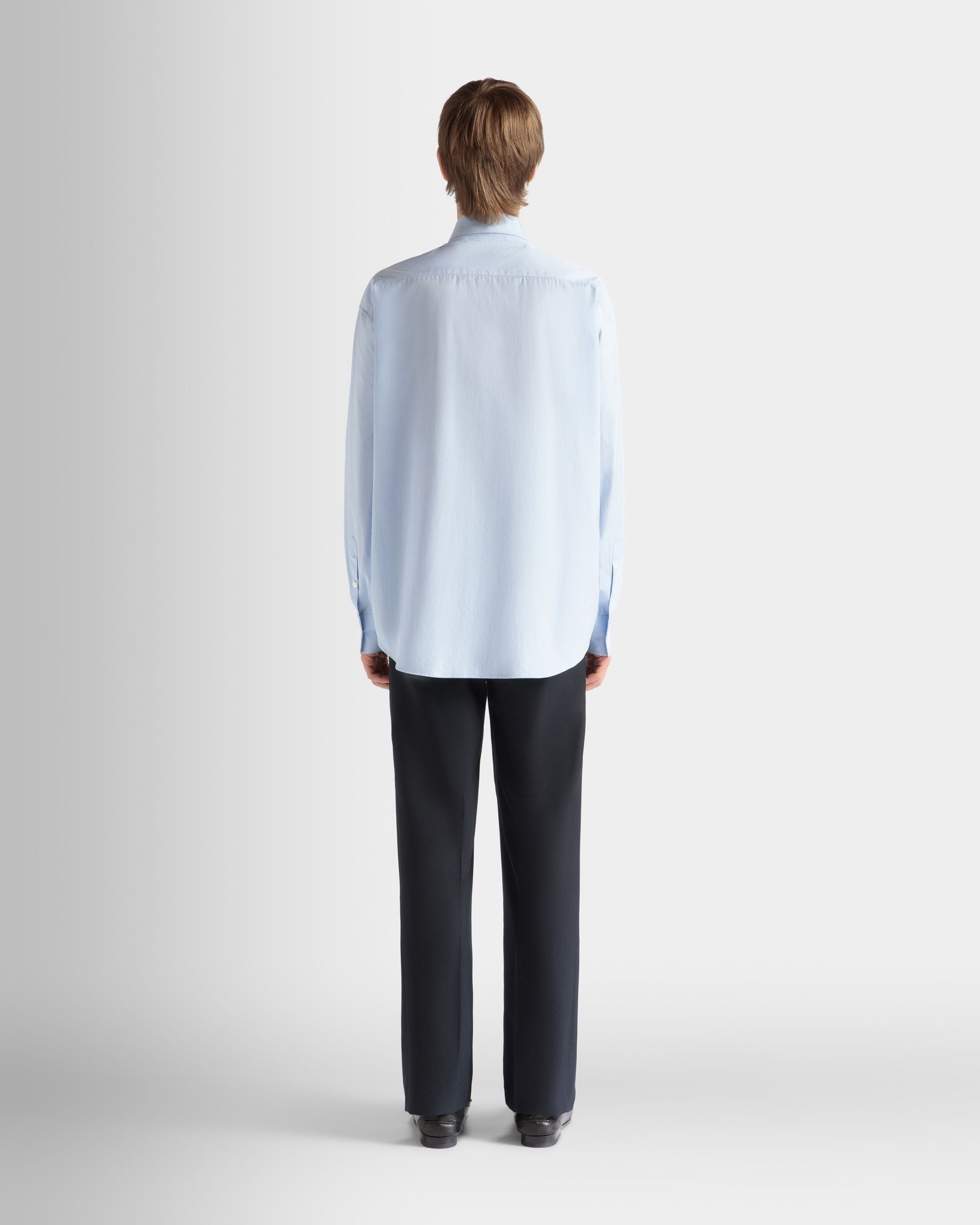 Shirt in Light Blue Cotton - Image 6