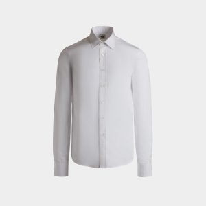 Adrien Brody Travel Collection Long Sleeve Shirt In White Cotton
