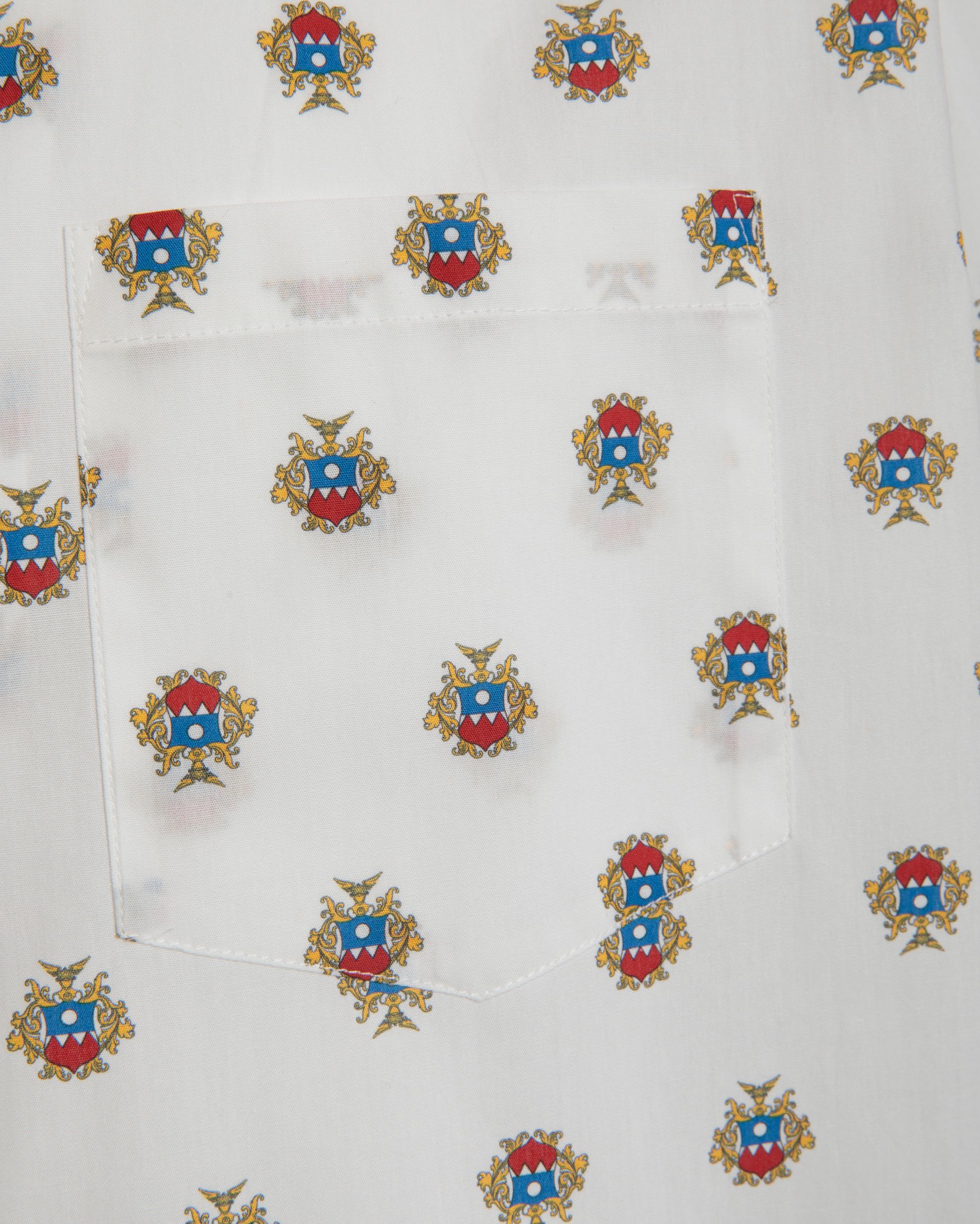 Bowling Shirt in White Cotton With an Allover Bally Crest Print - Image 4