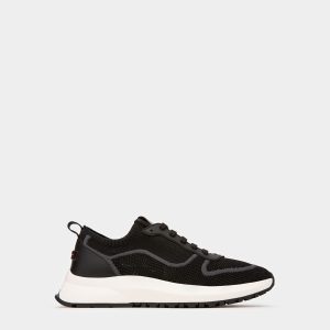 Davyn Mesh And Leather Sneakers In Black