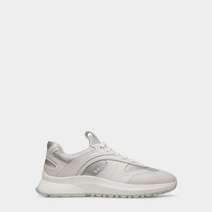 Outline Sneaker In White Leather And Nylon