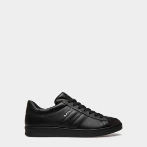Tennis Sneaker In Black Leather