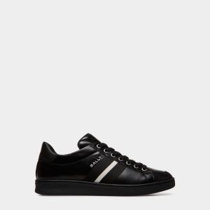 Tennis Sneaker In Black Leather