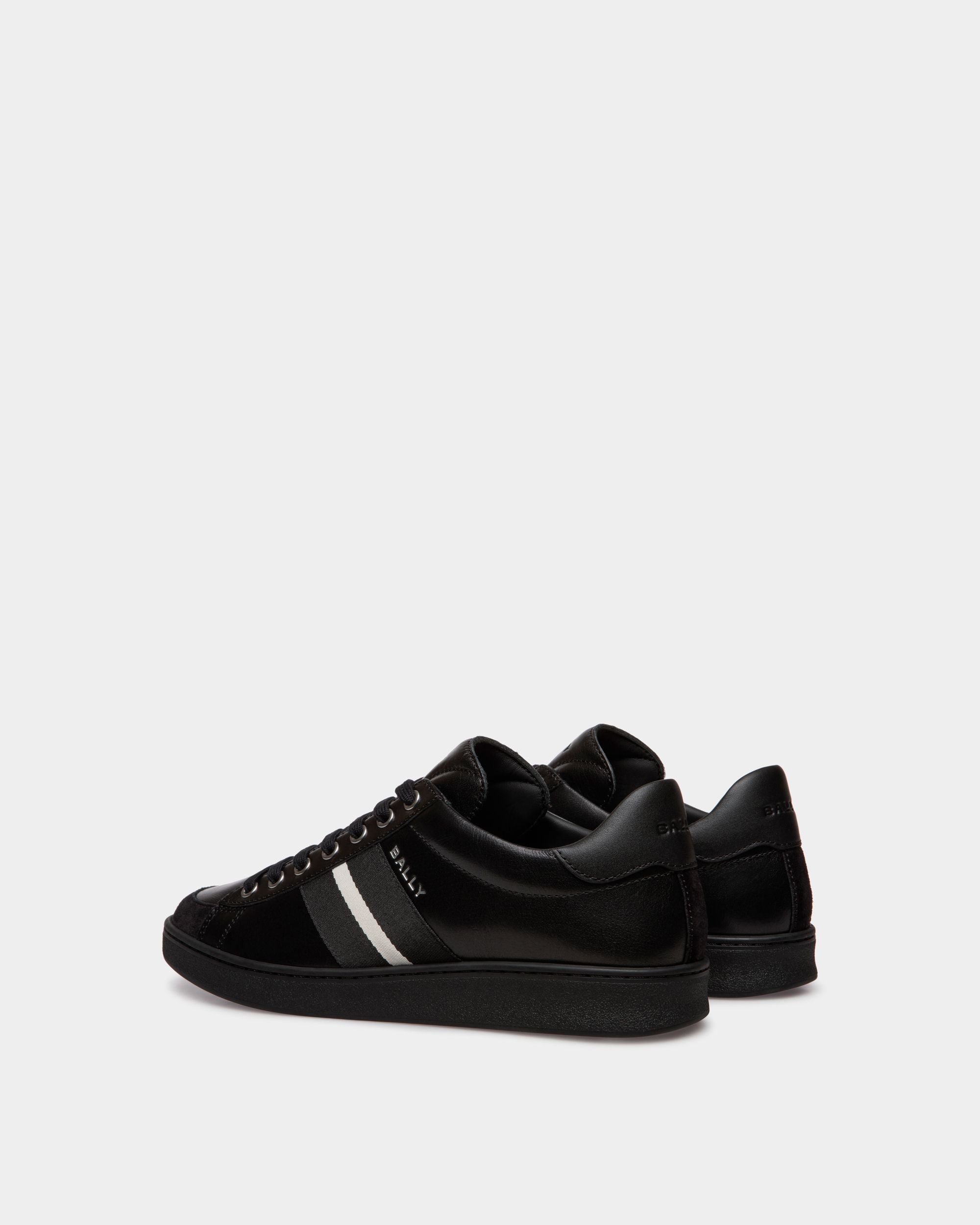 Tennis Sneaker In Black Leather - Image 3