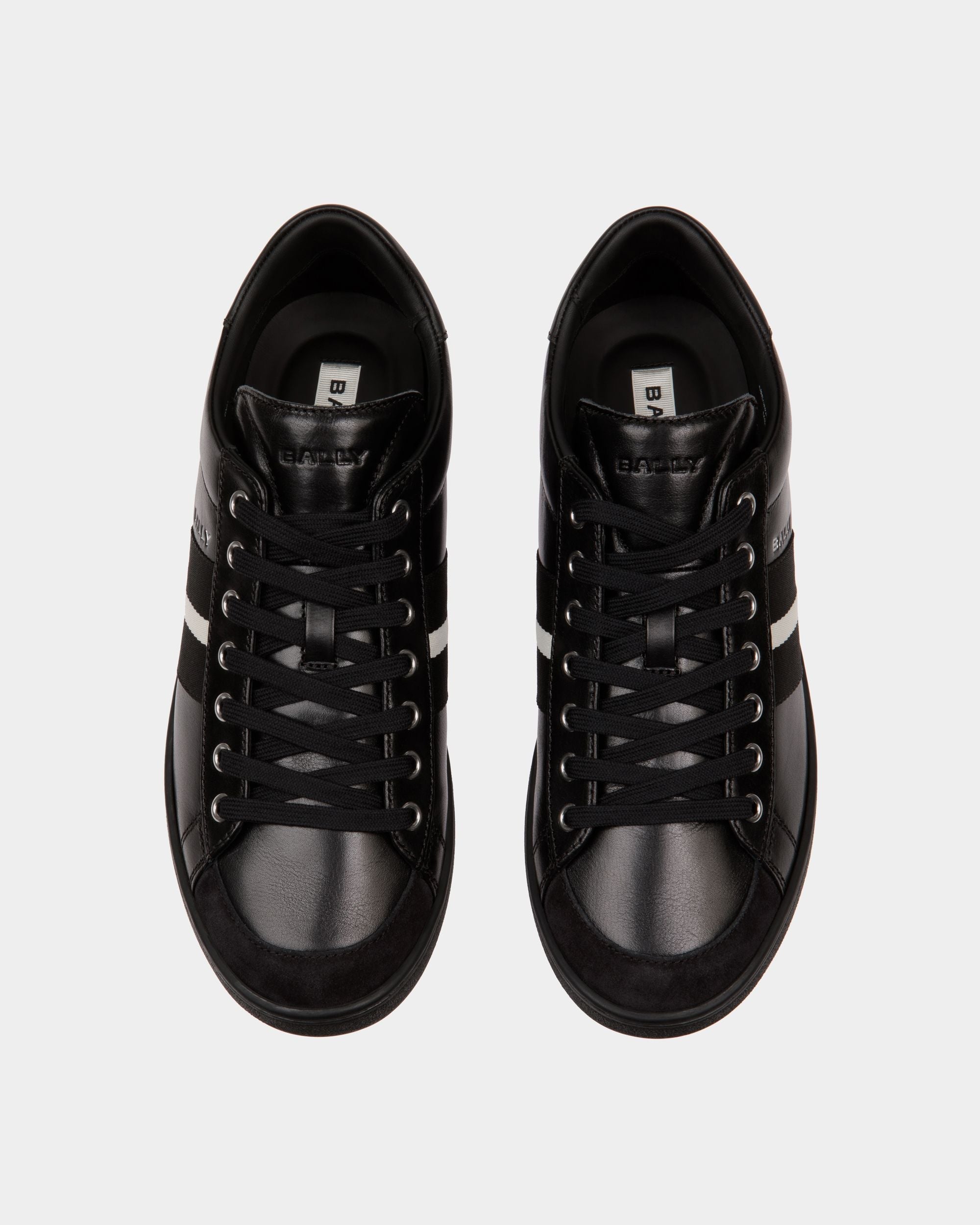 Tennis Sneaker In Black Leather - Image 4
