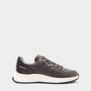 Outline Sneaker in Ebano Grained Leather