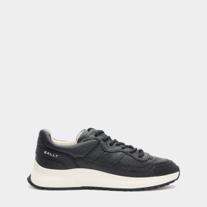 Outline Sneaker in Black Grained Leather