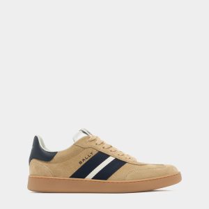 Retro Crest Sneaker in Brown Suede
