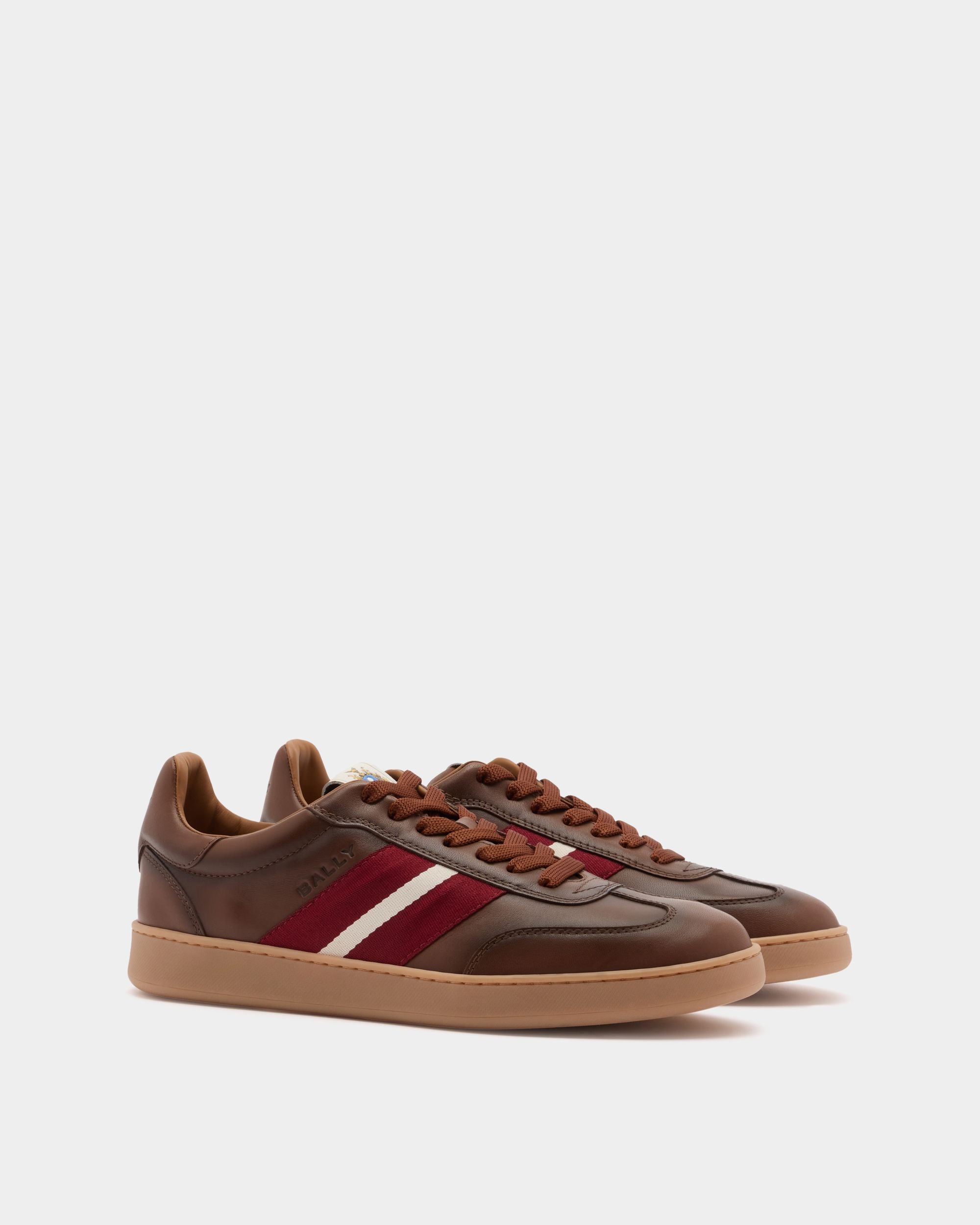 Retro Crest Sneaker In Brown Leather - Image 3