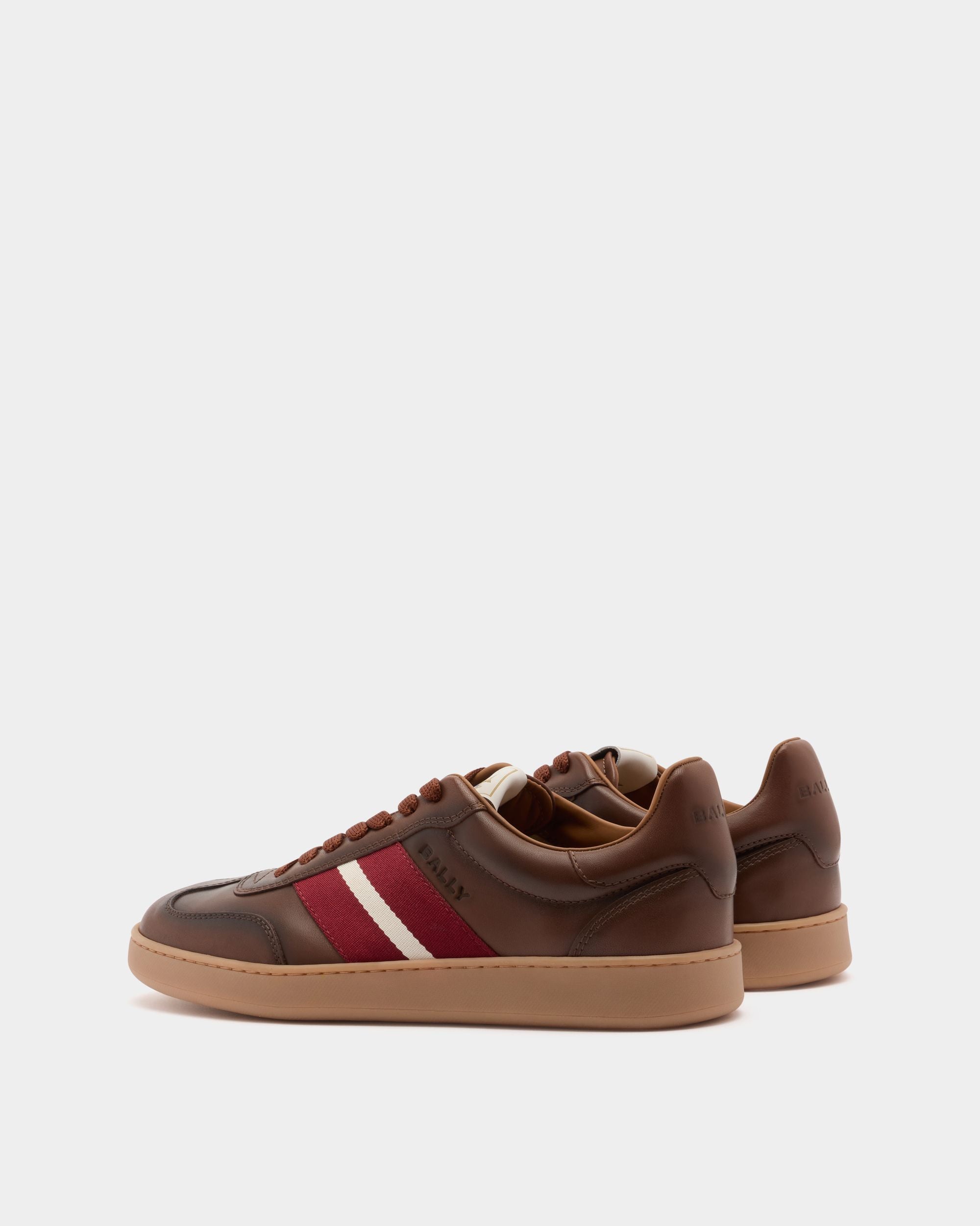 Retro Crest Sneaker In Brown Leather - Image 4