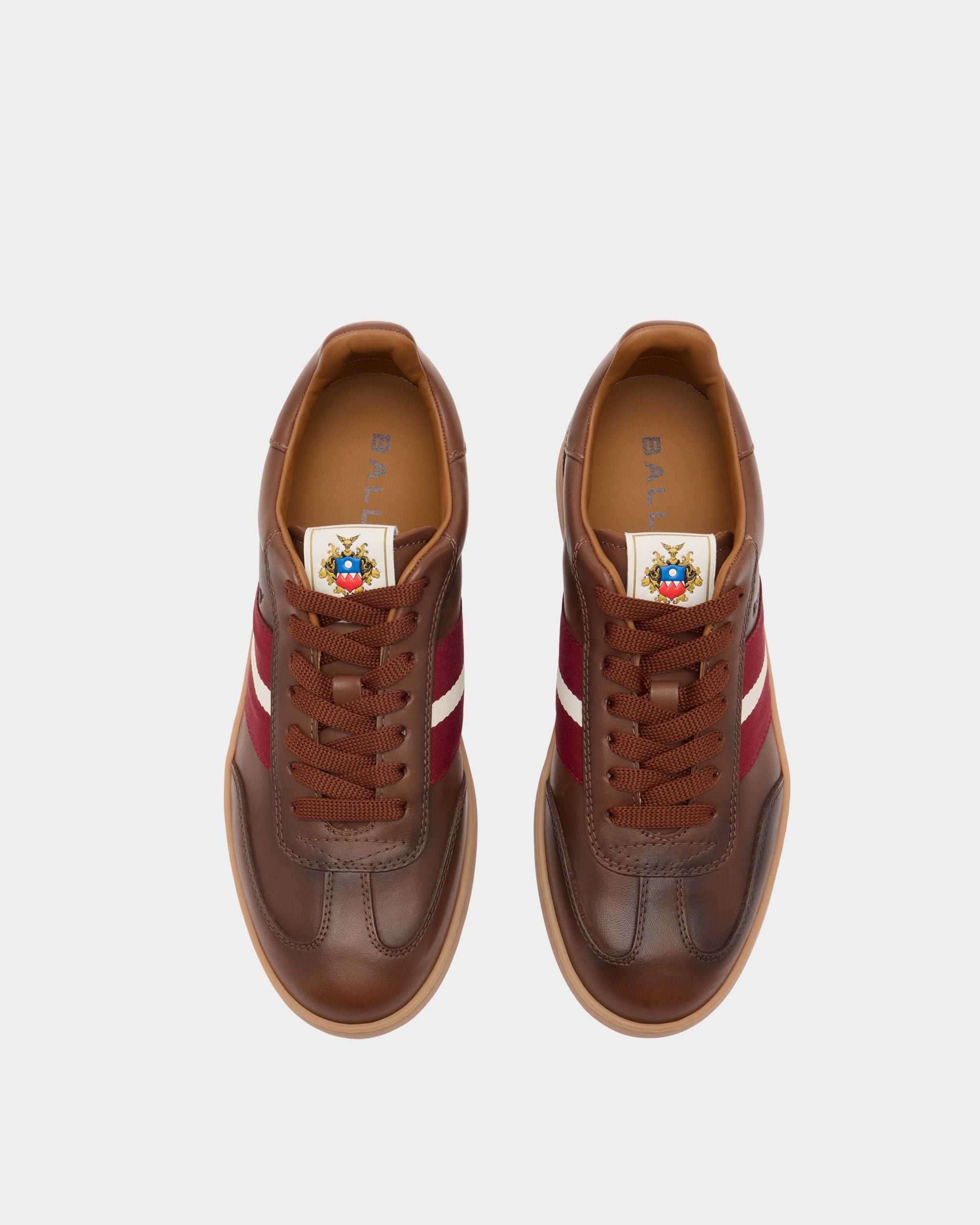 Retro Crest Sneaker In Brown Leather - Image 5