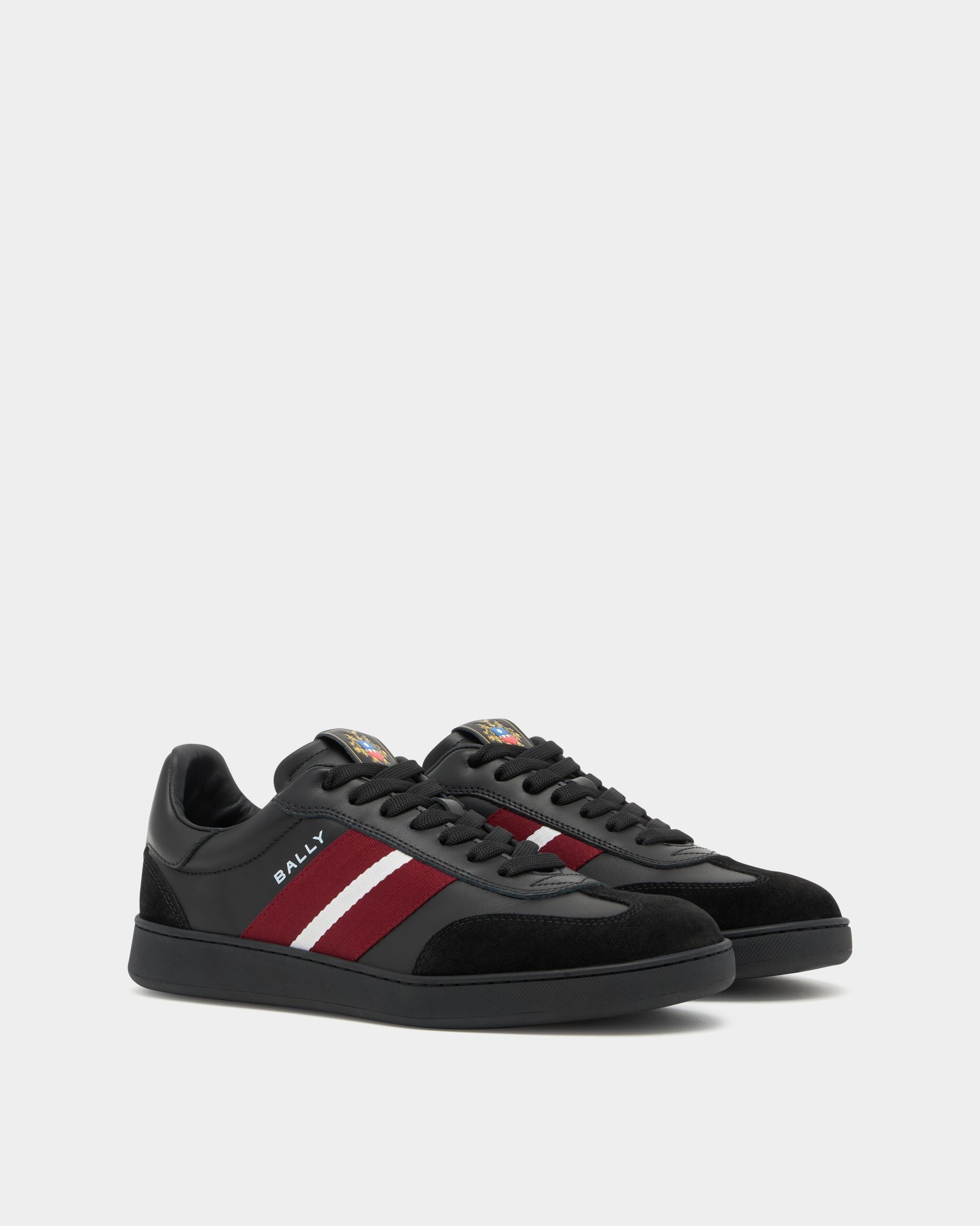 Retro Crest Sneaker in Black Leather - Image 2