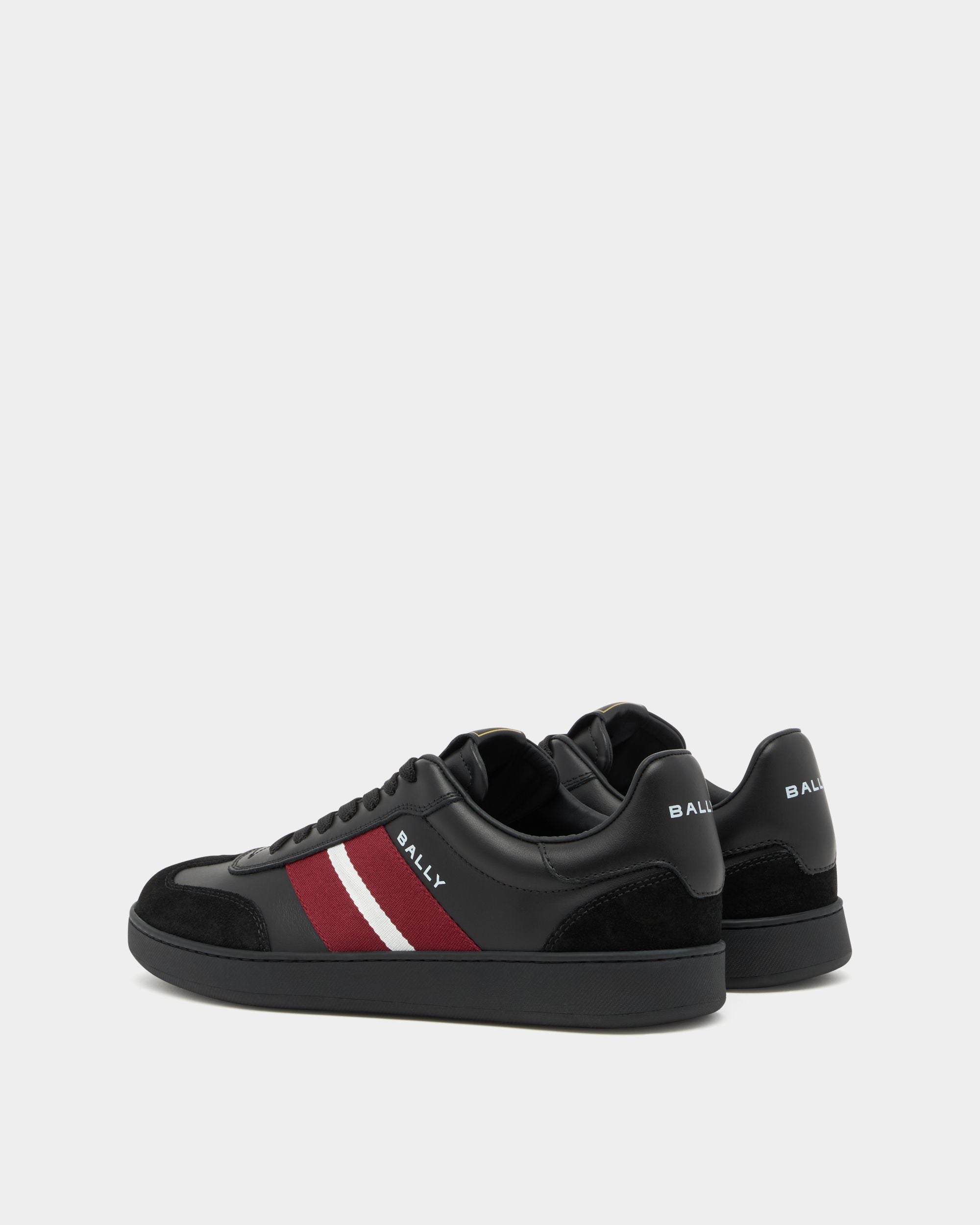 Retro Crest Sneaker in Black Leather - Image 3