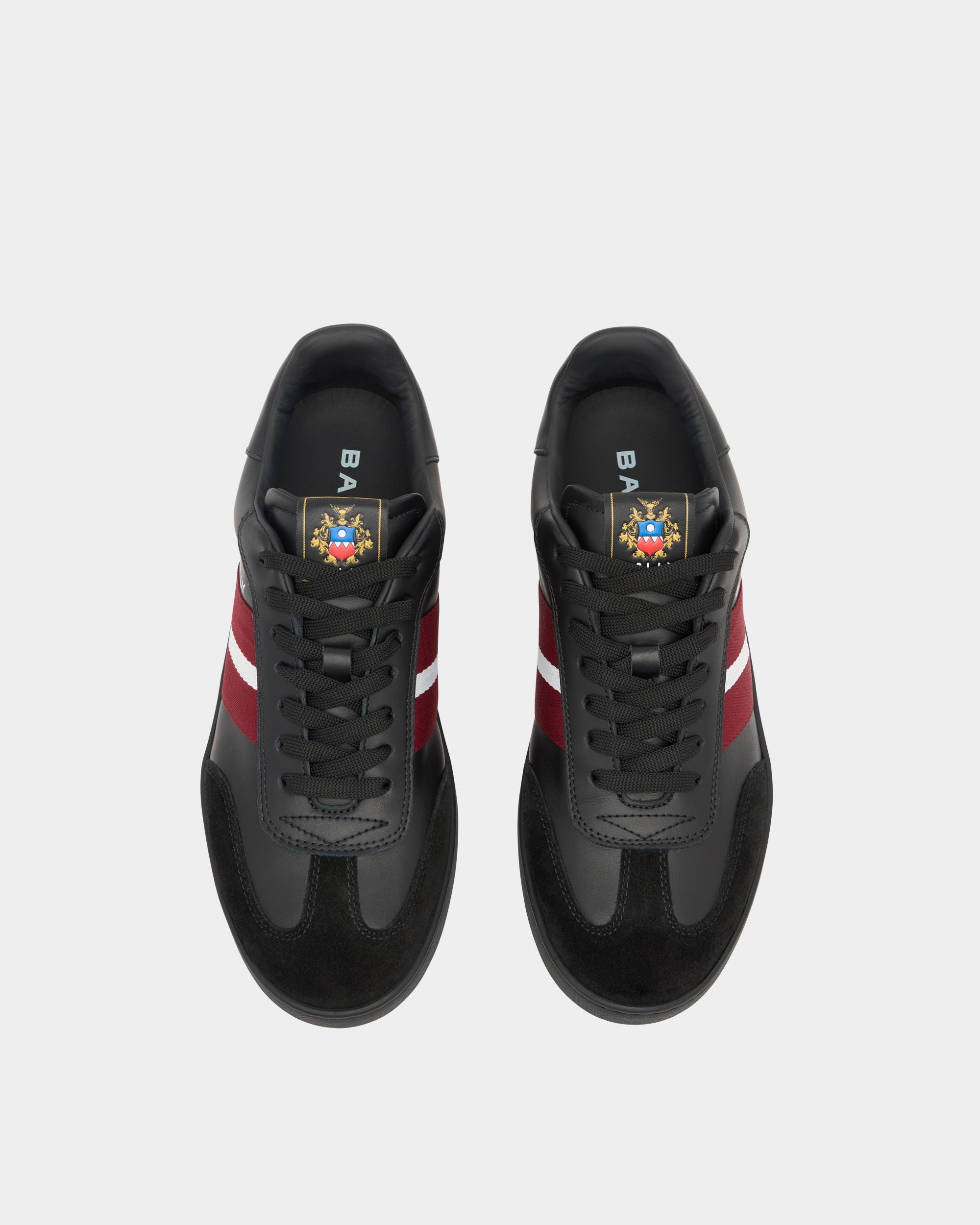 Retro Crest Sneaker in Black Leather - Image 4