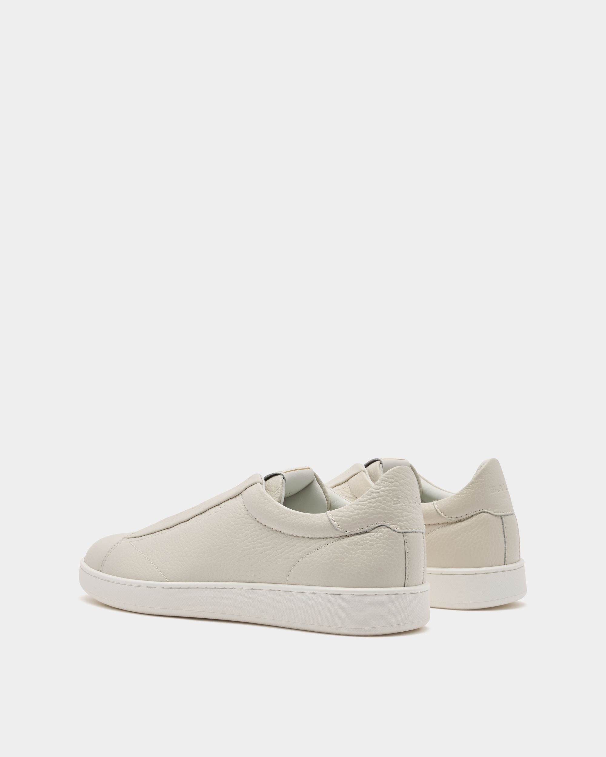 Retro Crest Sneaker in White Grained Leather - Image 4