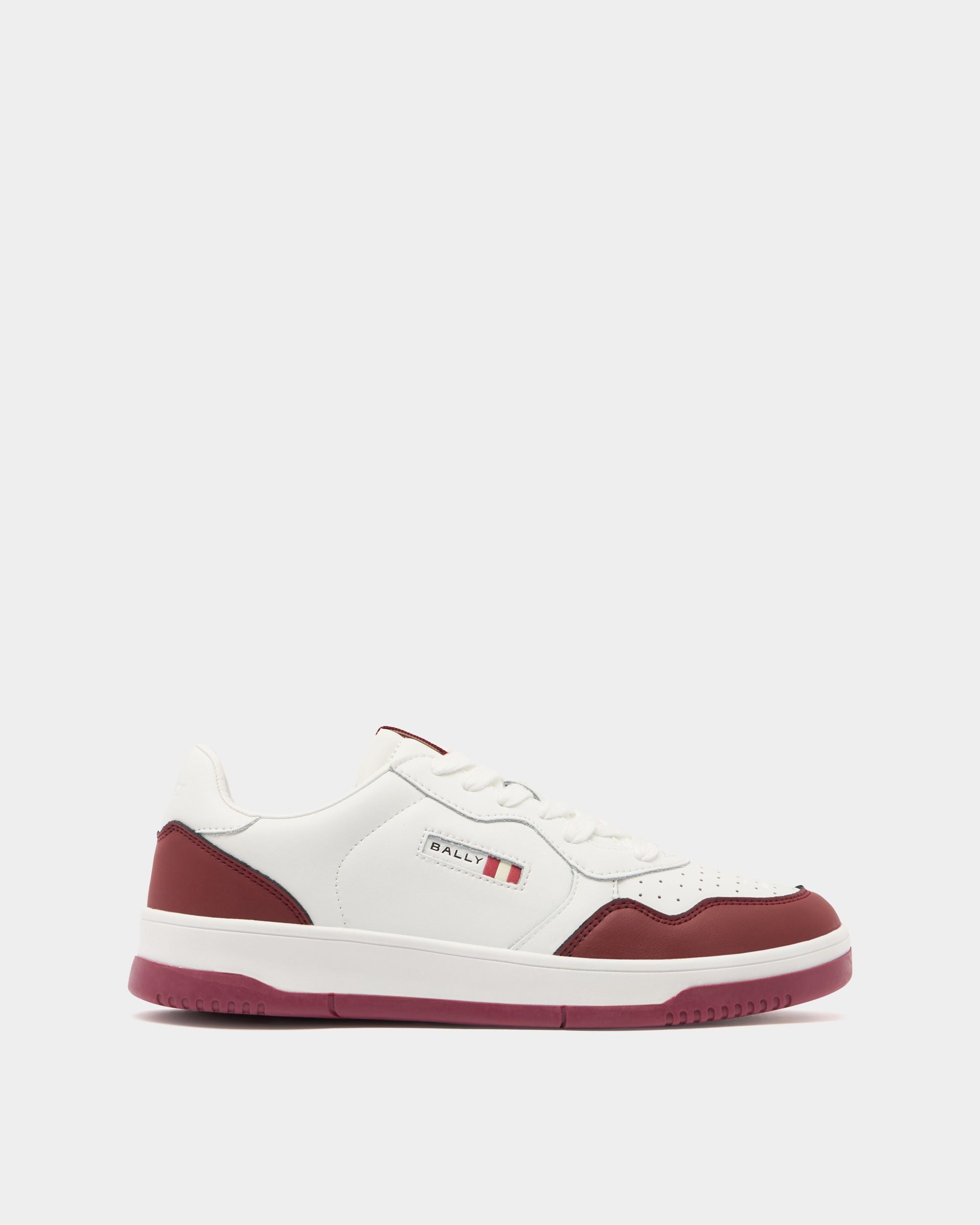 Jasper Sneaker in White and Red Leather