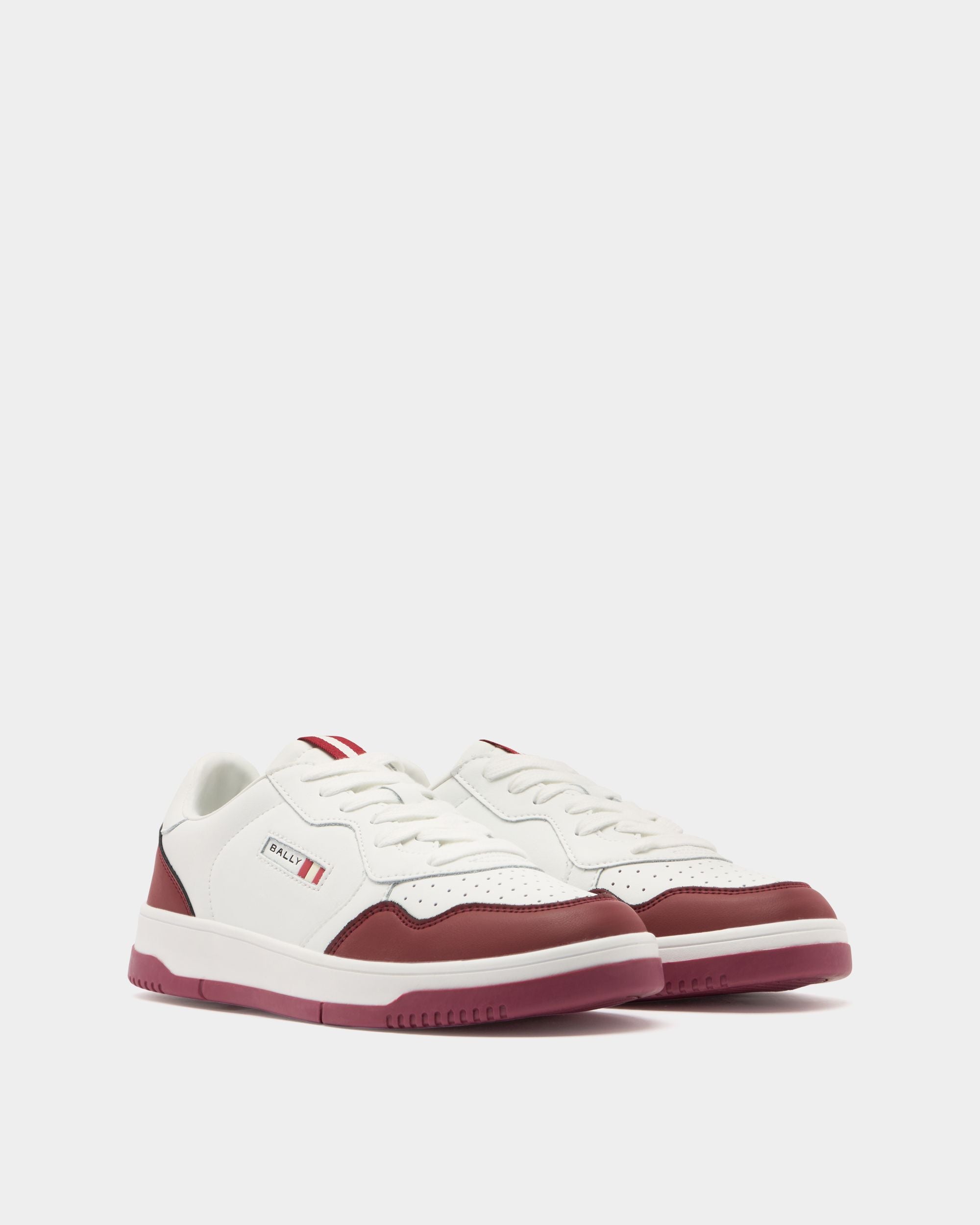 Jasper Sneaker in White and Red Leather - Image 2
