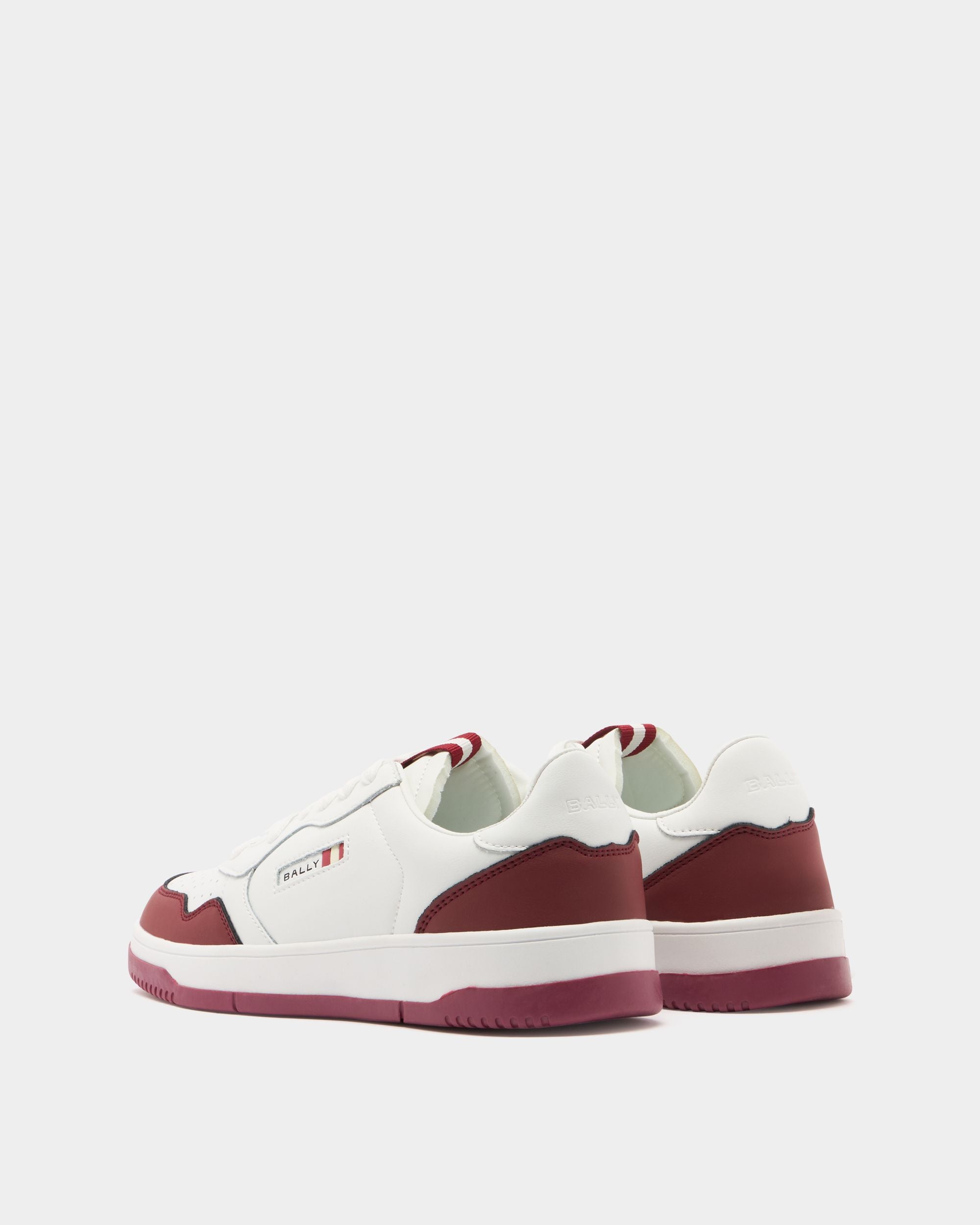 Jasper Sneaker in White and Red Leather - Image 3