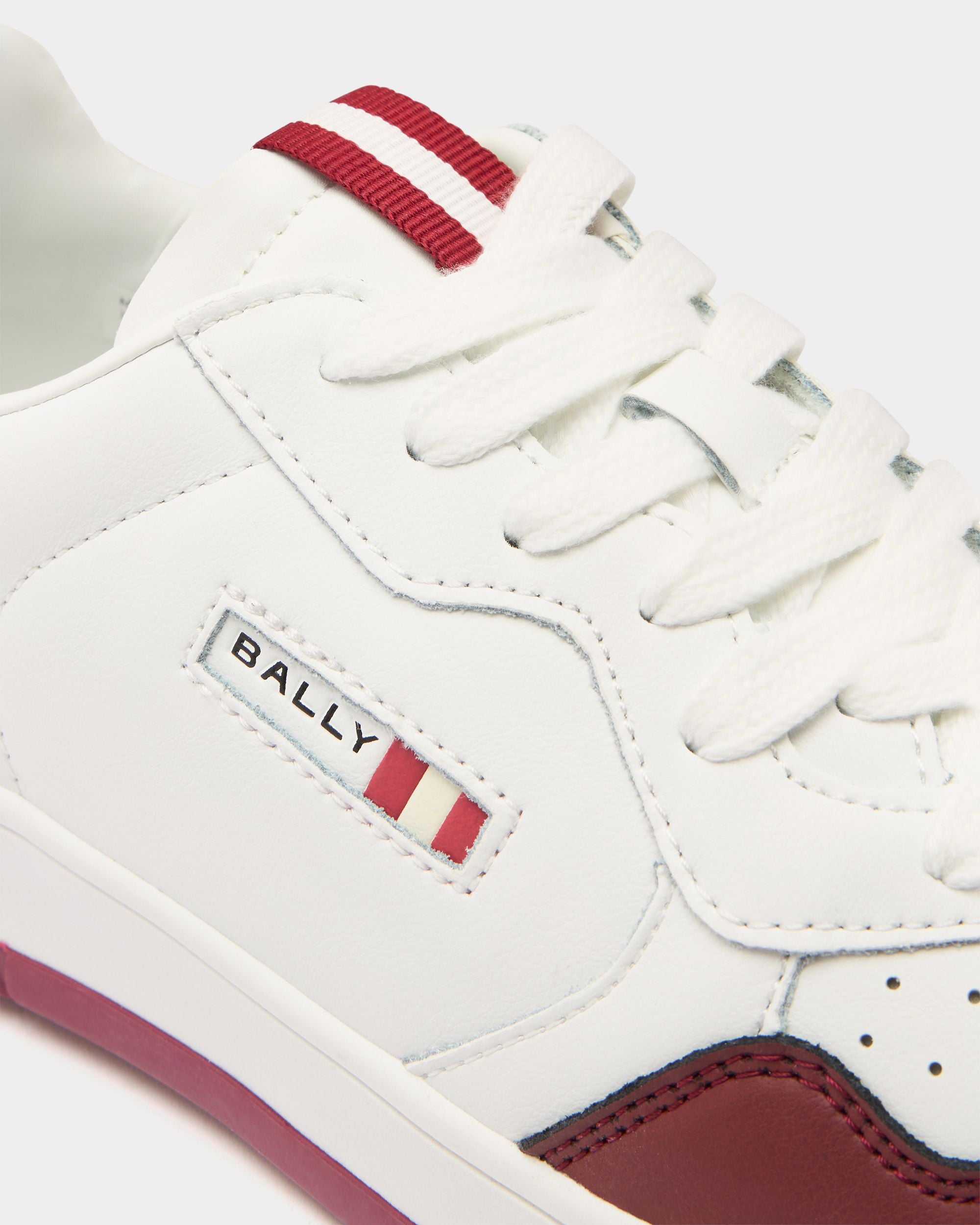 Jasper Sneaker in White and Red Leather - Image 5