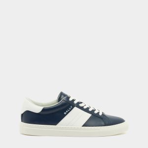 Hedon Sneaker in Blue and White Leather